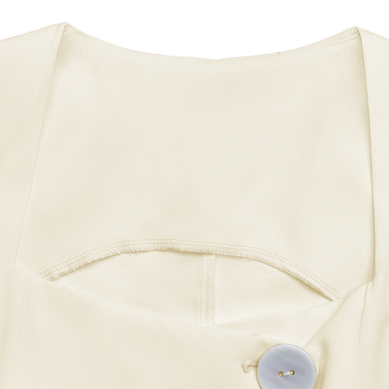 Fashionable Solid Color Sleeveless Dress Set