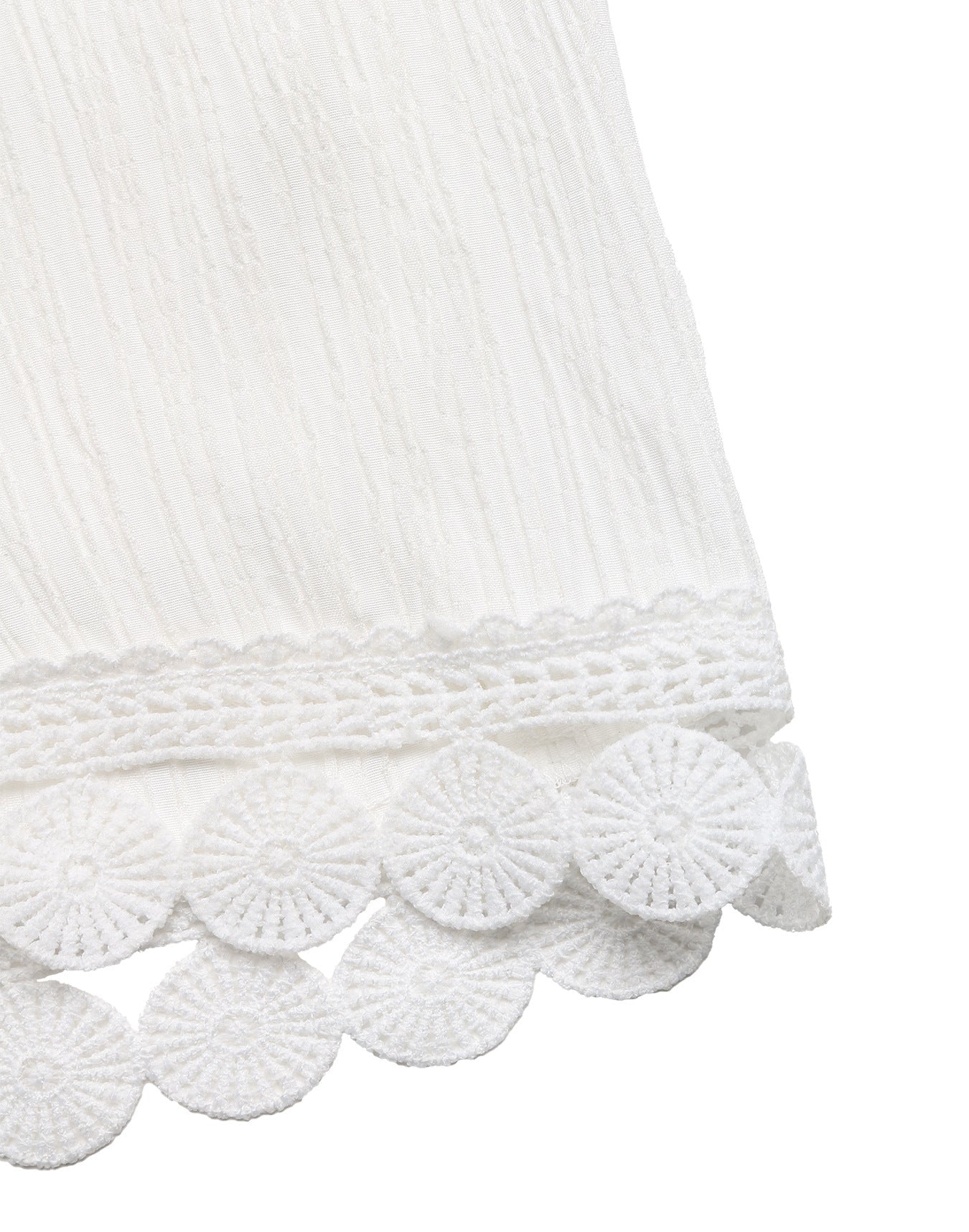 Lace-Trimmed Casual Straight-Leg Pants